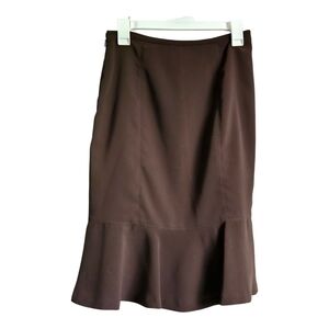 Drama Elegant Brown Midi Skirt for Women, Size 4